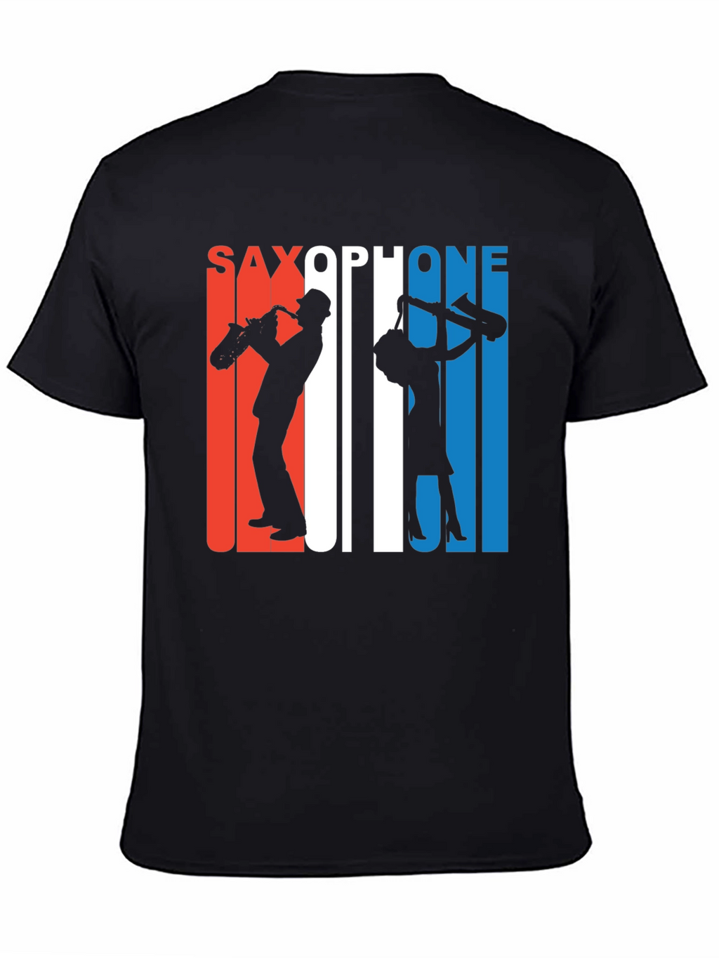 Saxophone Silhouette Graphic Tee - Retro Style