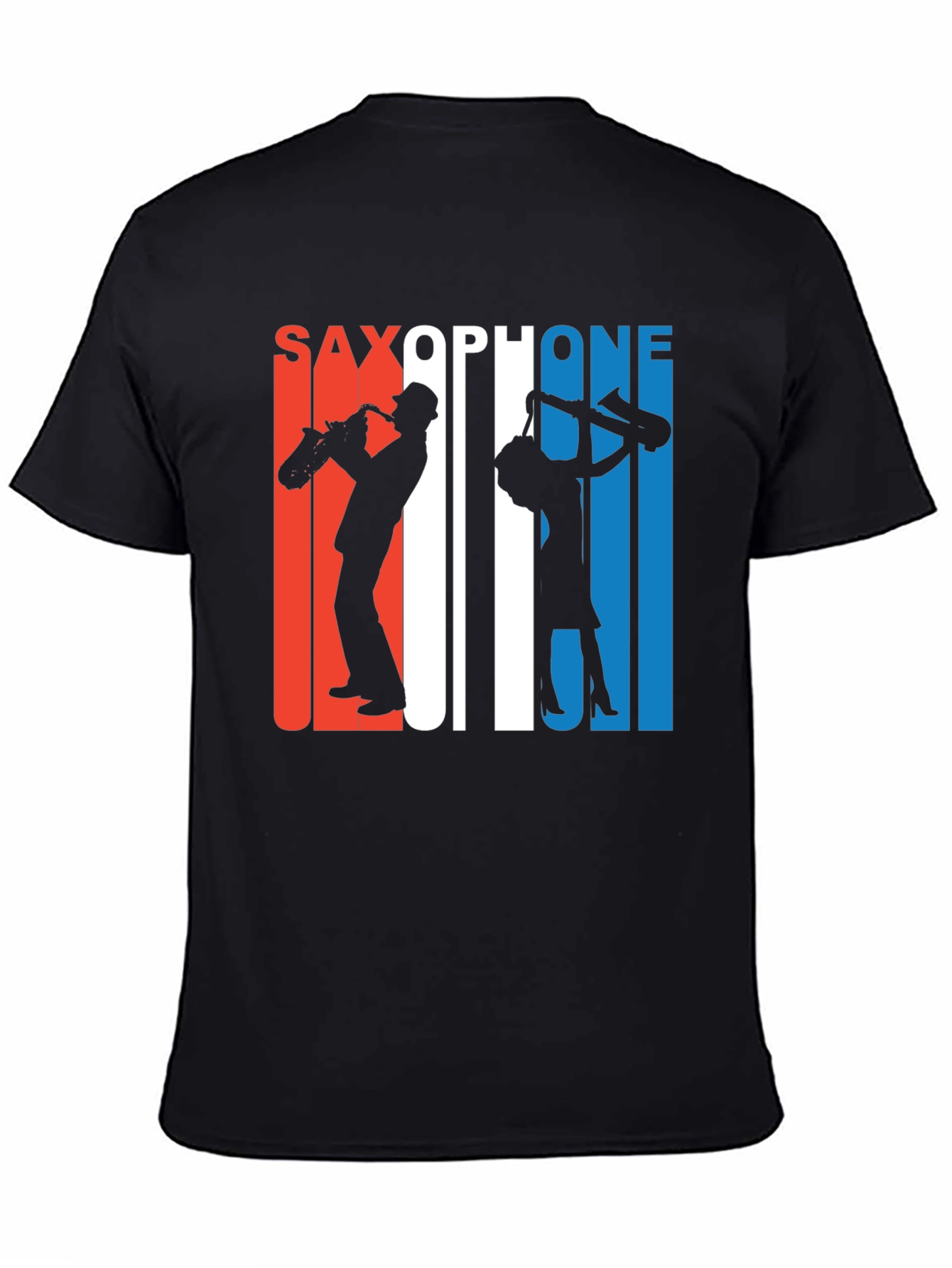 Saxophone Silhouette Graphic Tee - Retro Style