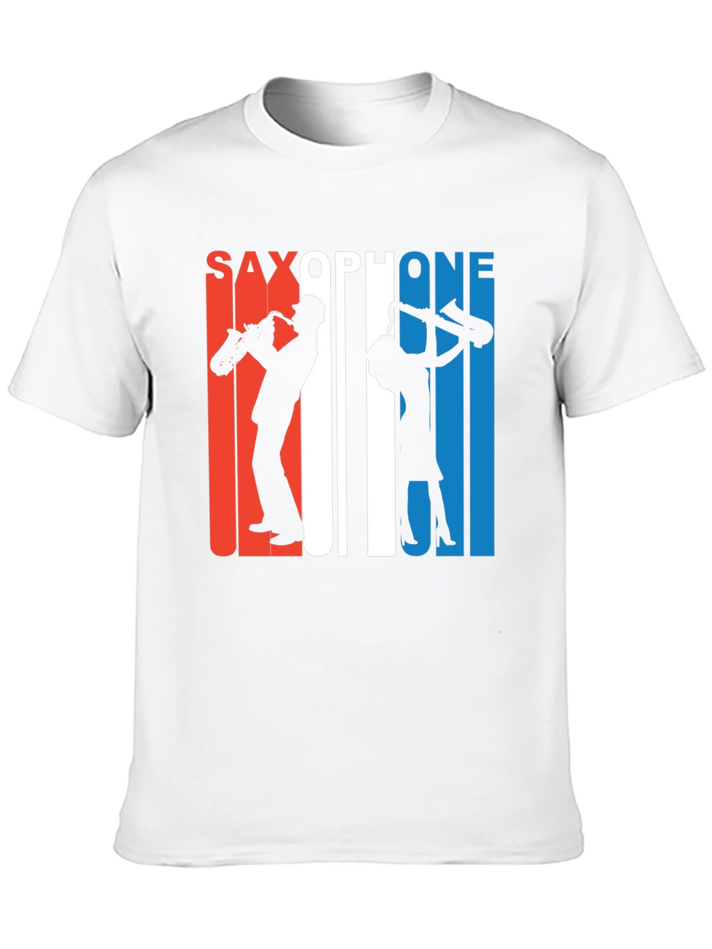 Saxophone Silhouette Graphic Tee - Retro Style