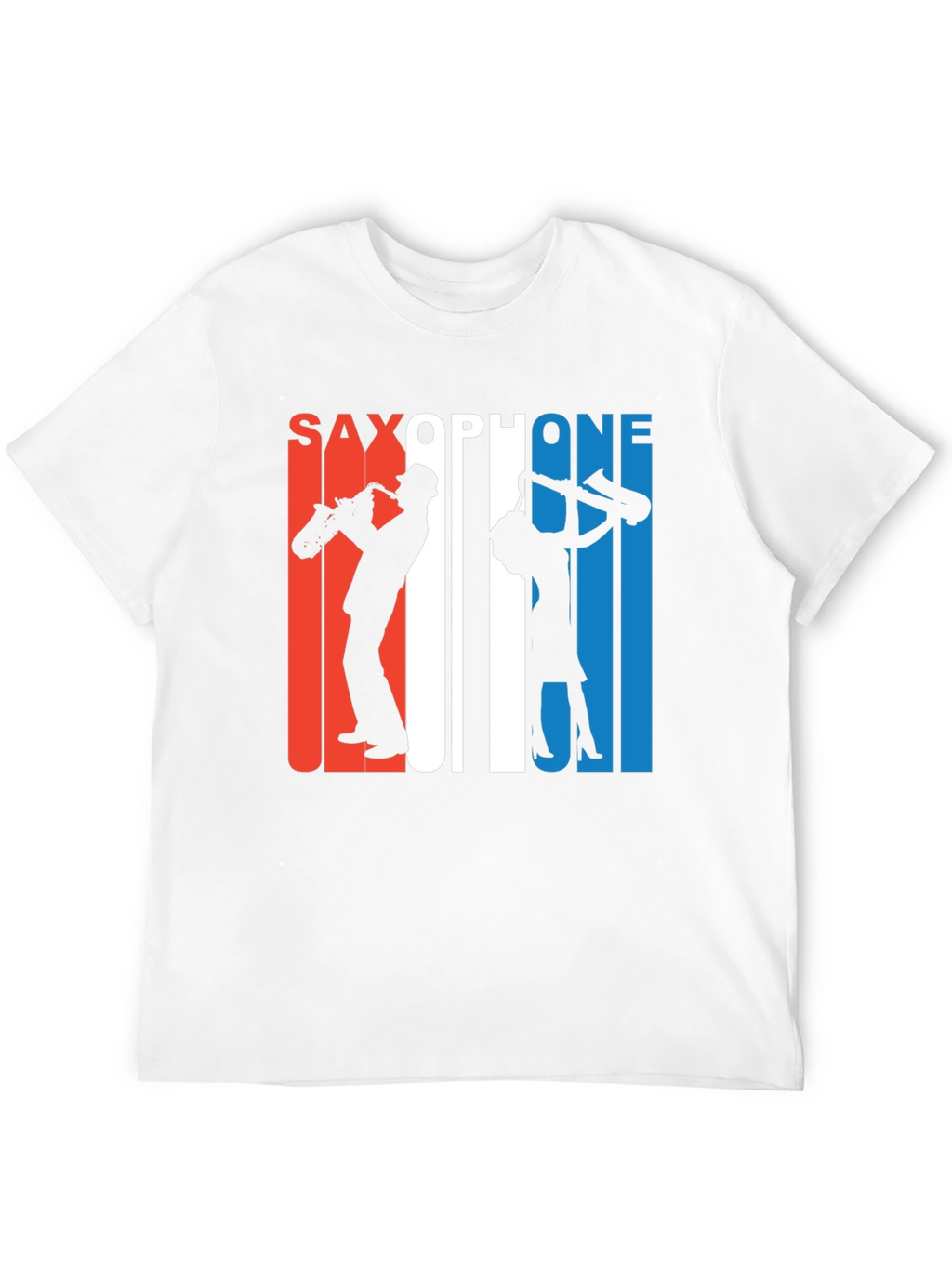 Saxophone Silhouette Graphic Tee - Retro Style