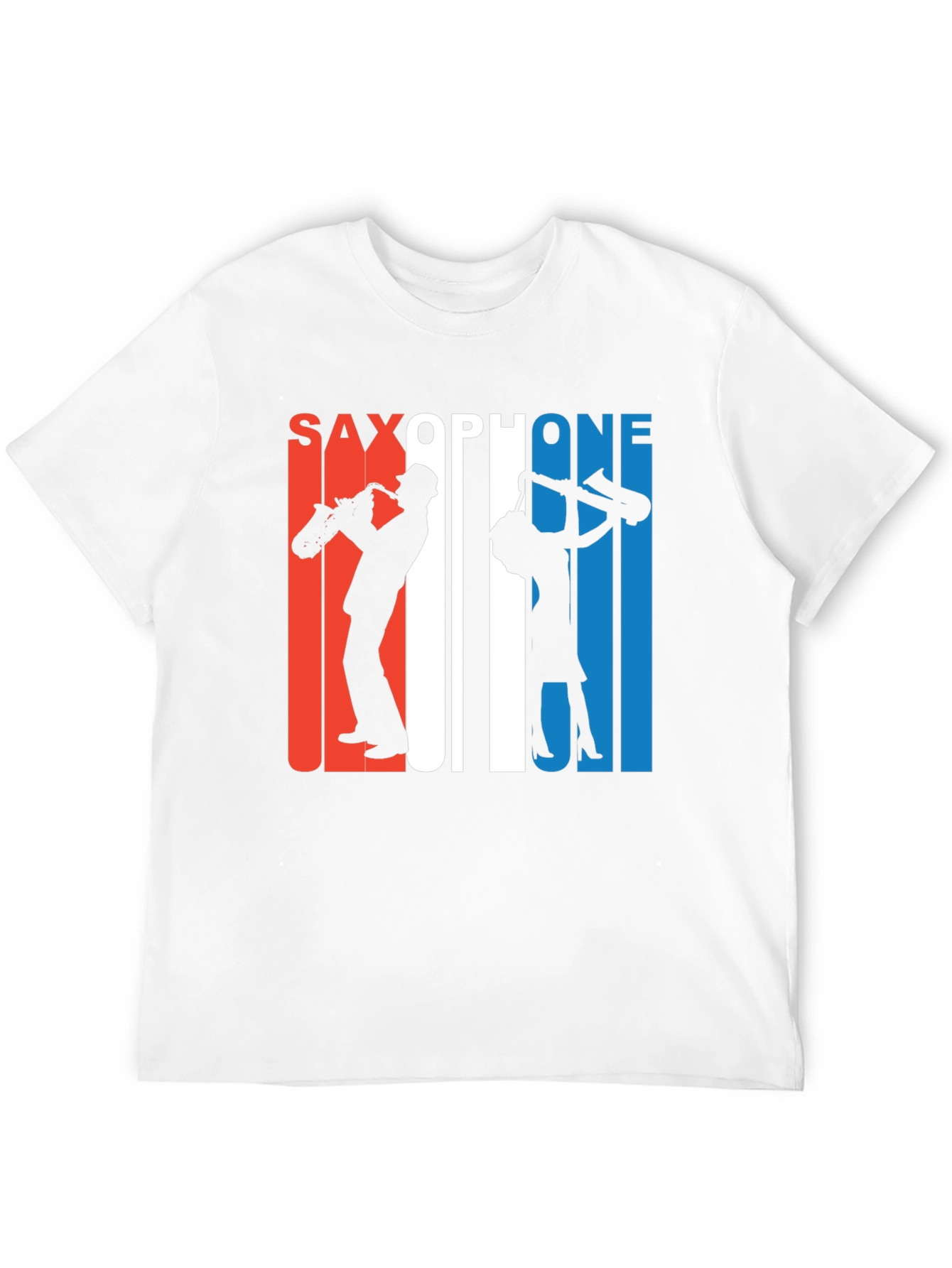 Saxophone Silhouette Graphic Tee - Retro Style