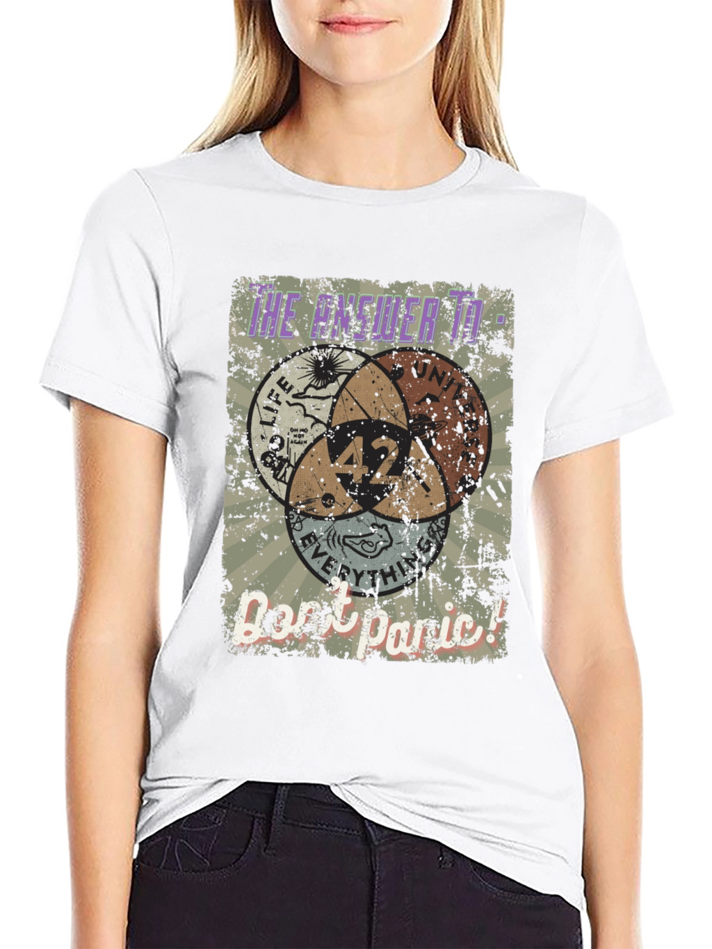 Answer to Life T-Shirt 42 Dont Panic Tee