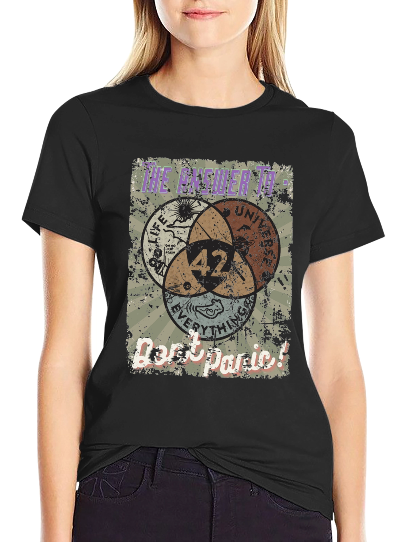 Answer to Life T-Shirt 42 Dont Panic Tee