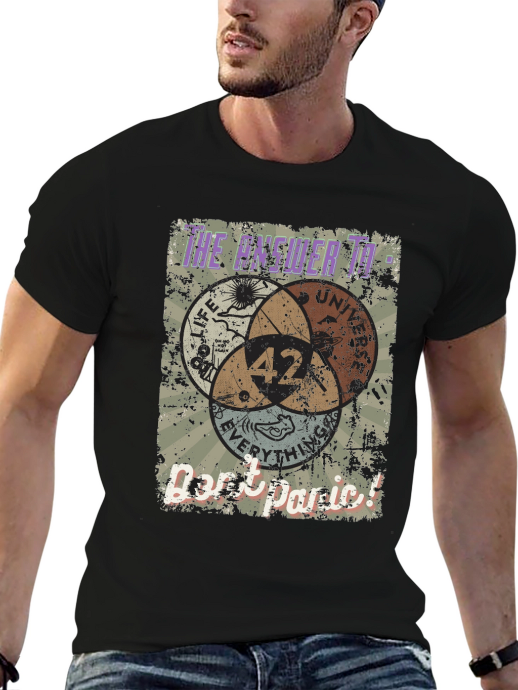 Answer to Life T-Shirt 42 Dont Panic Tee
