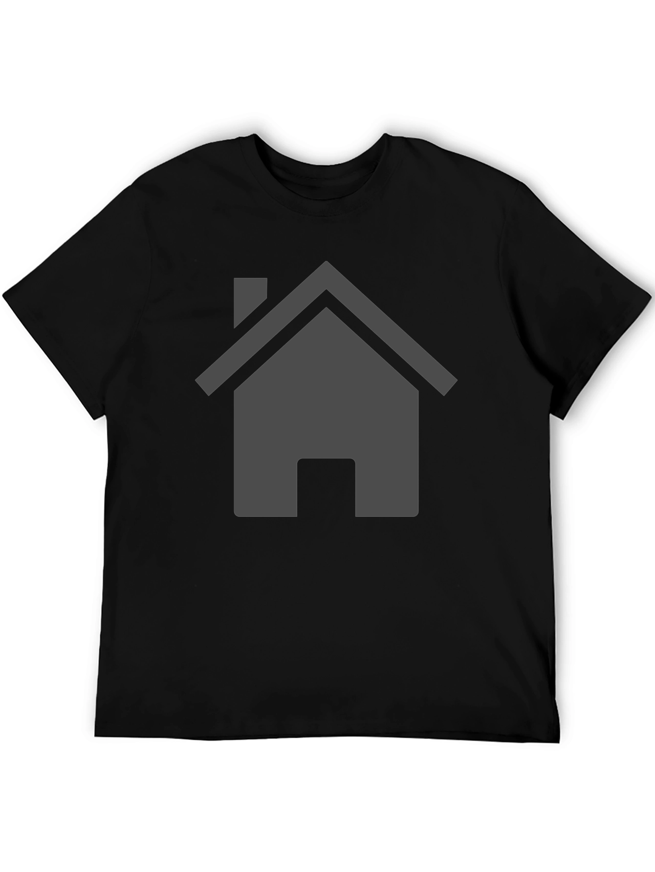 Minimalist Home Icon Black T-Shirt