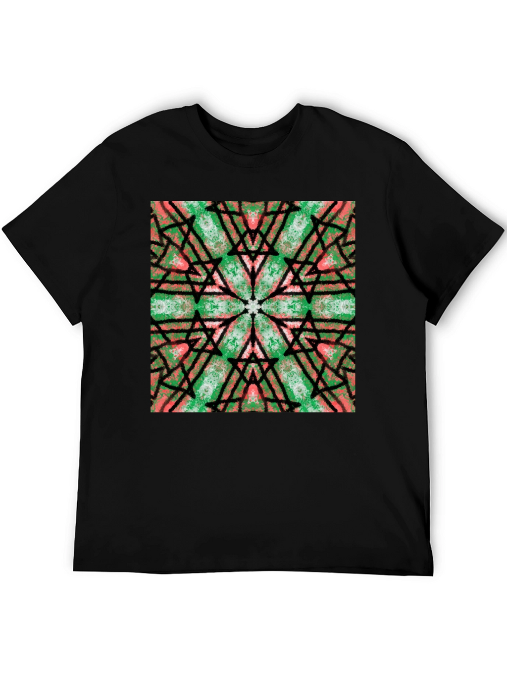 Kaleidoscope Graphic Print Black T-Shirt