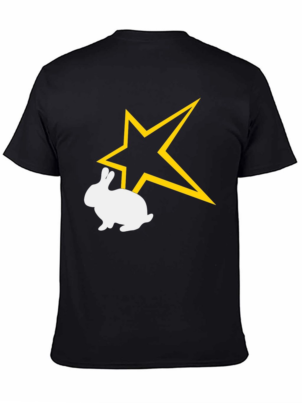 Star Bunny Graphic Tee - Black Cotton Comfort