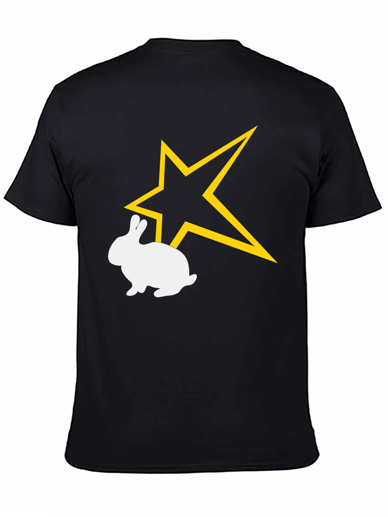 Star Bunny Graphic Tee - Black Cotton Comfort