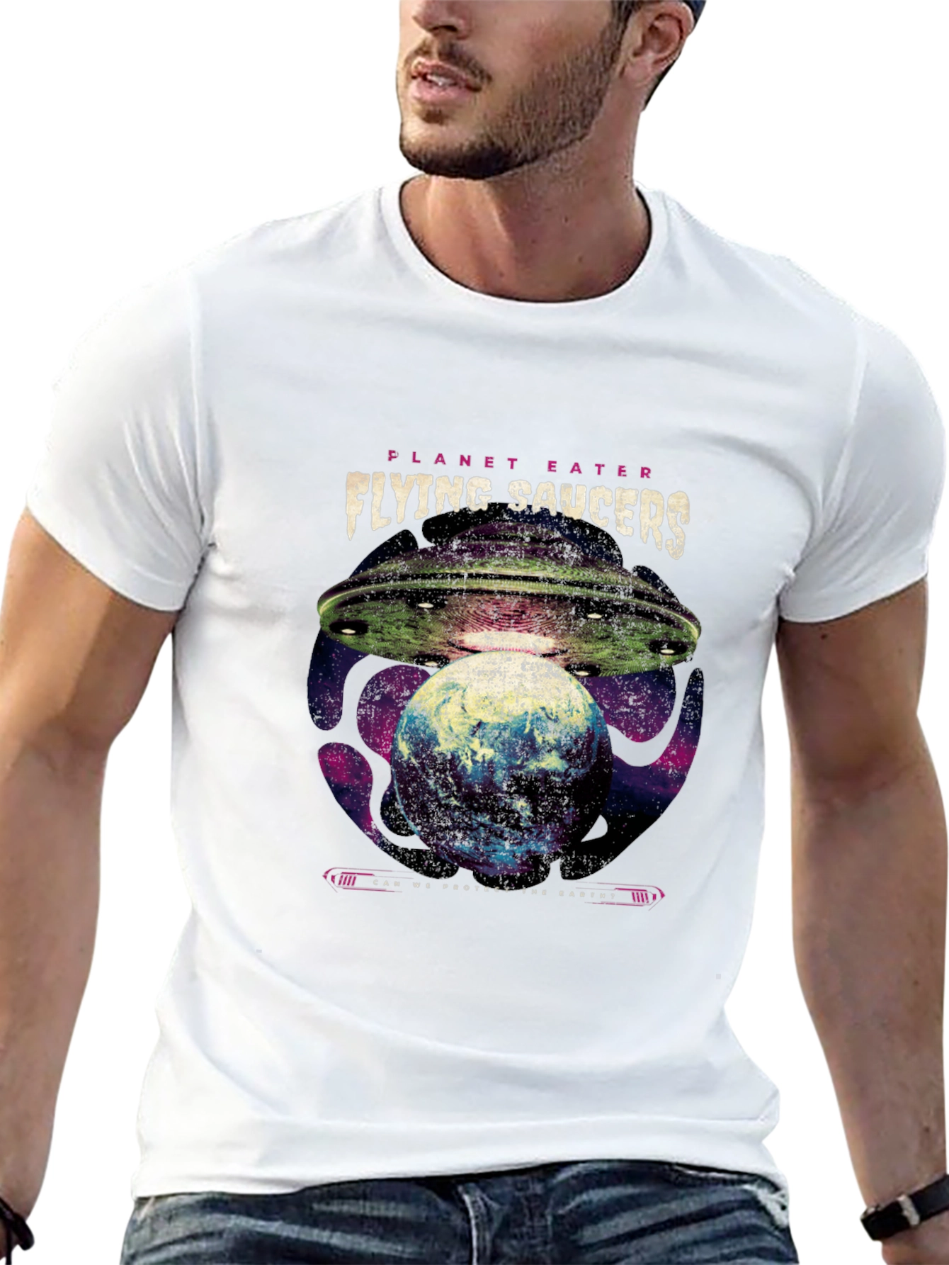 Planet Eater Flying Saucers Graphic T-Shirt