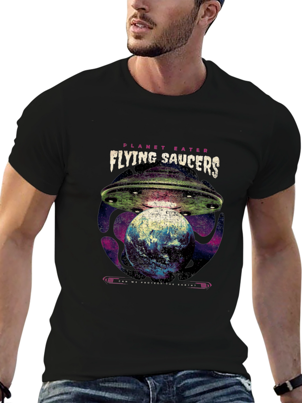 Planet Eater Flying Saucers Graphic T-Shirt
