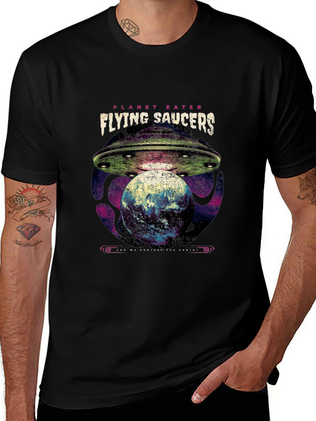 Planet Eater Flying Saucers Graphic T-Shirt