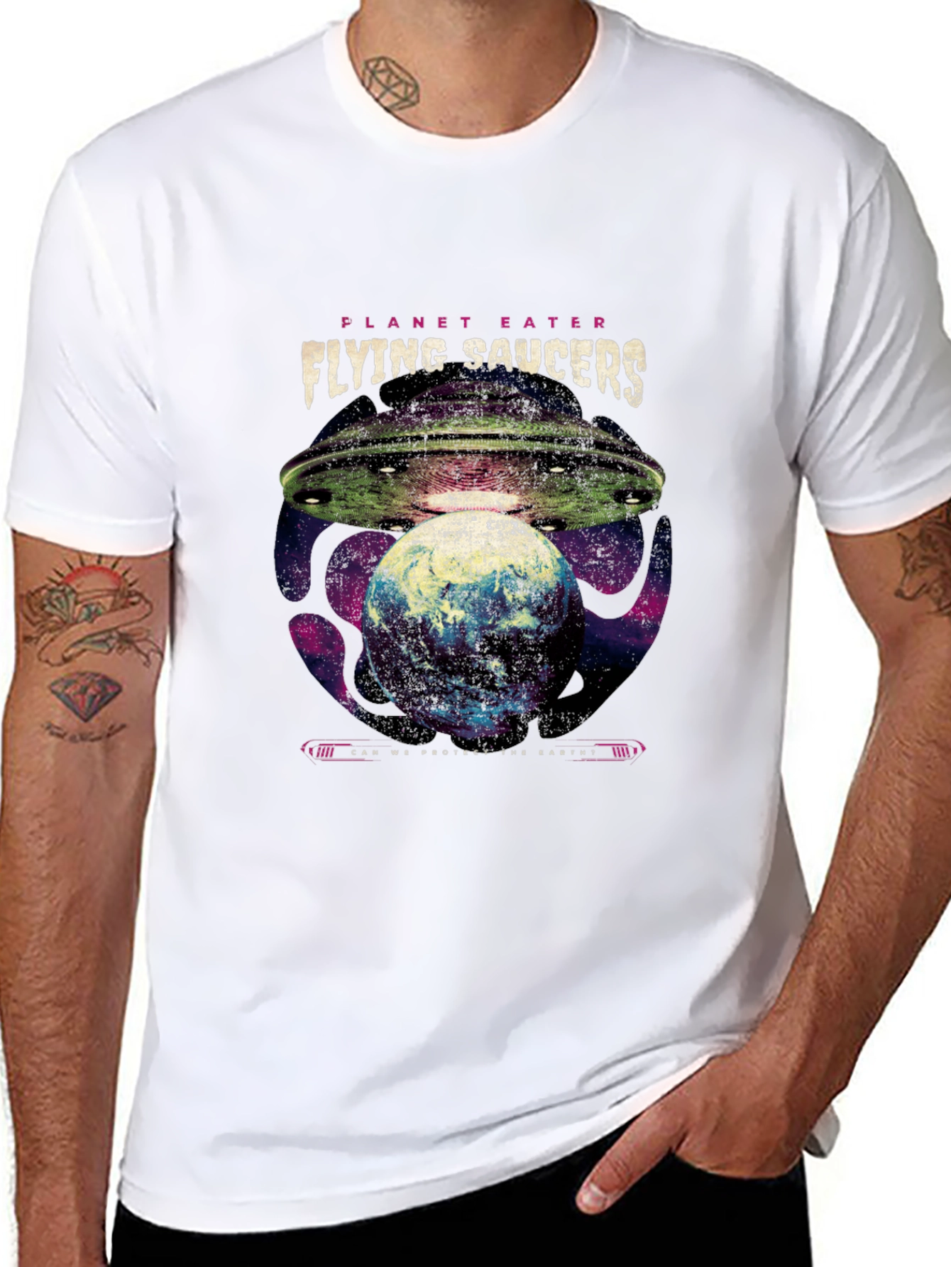Planet Eater Flying Saucers Graphic T-Shirt