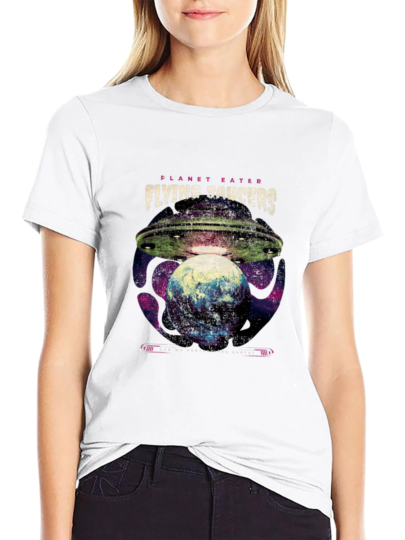 Planet Eater Flying Saucers Graphic T-Shirt