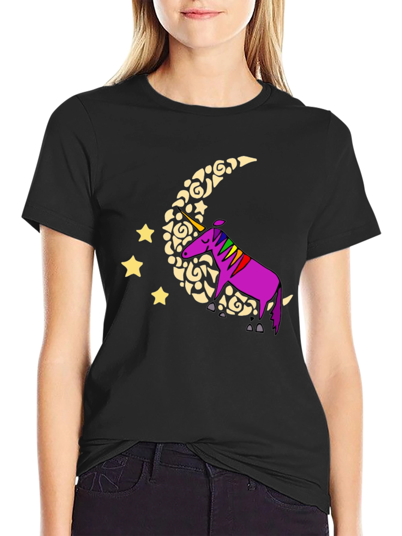 Unicorn Moon T-Shirt - Whimsical Graphic Tee