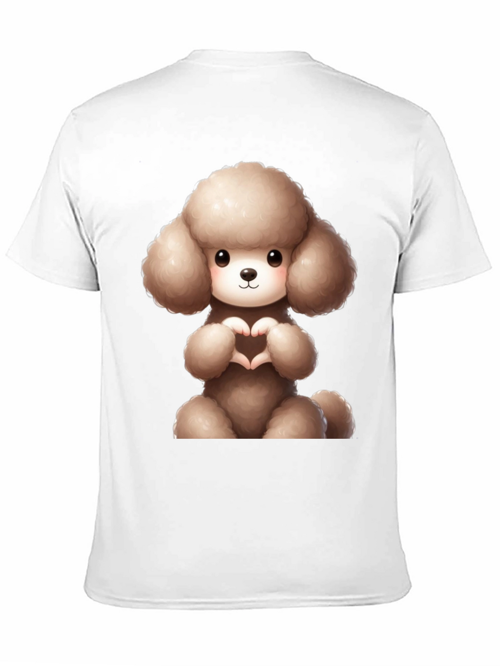 Cute Poodle Heart Hands Black T-Shirt
