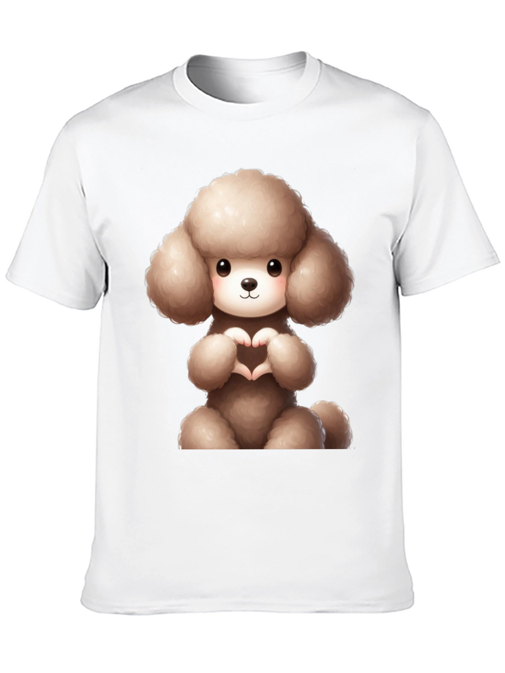 Cute Poodle Heart Hands Black T-Shirt