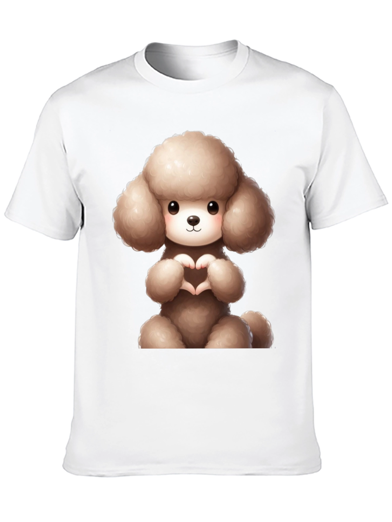 Cute Poodle Heart Hands Black T-Shirt