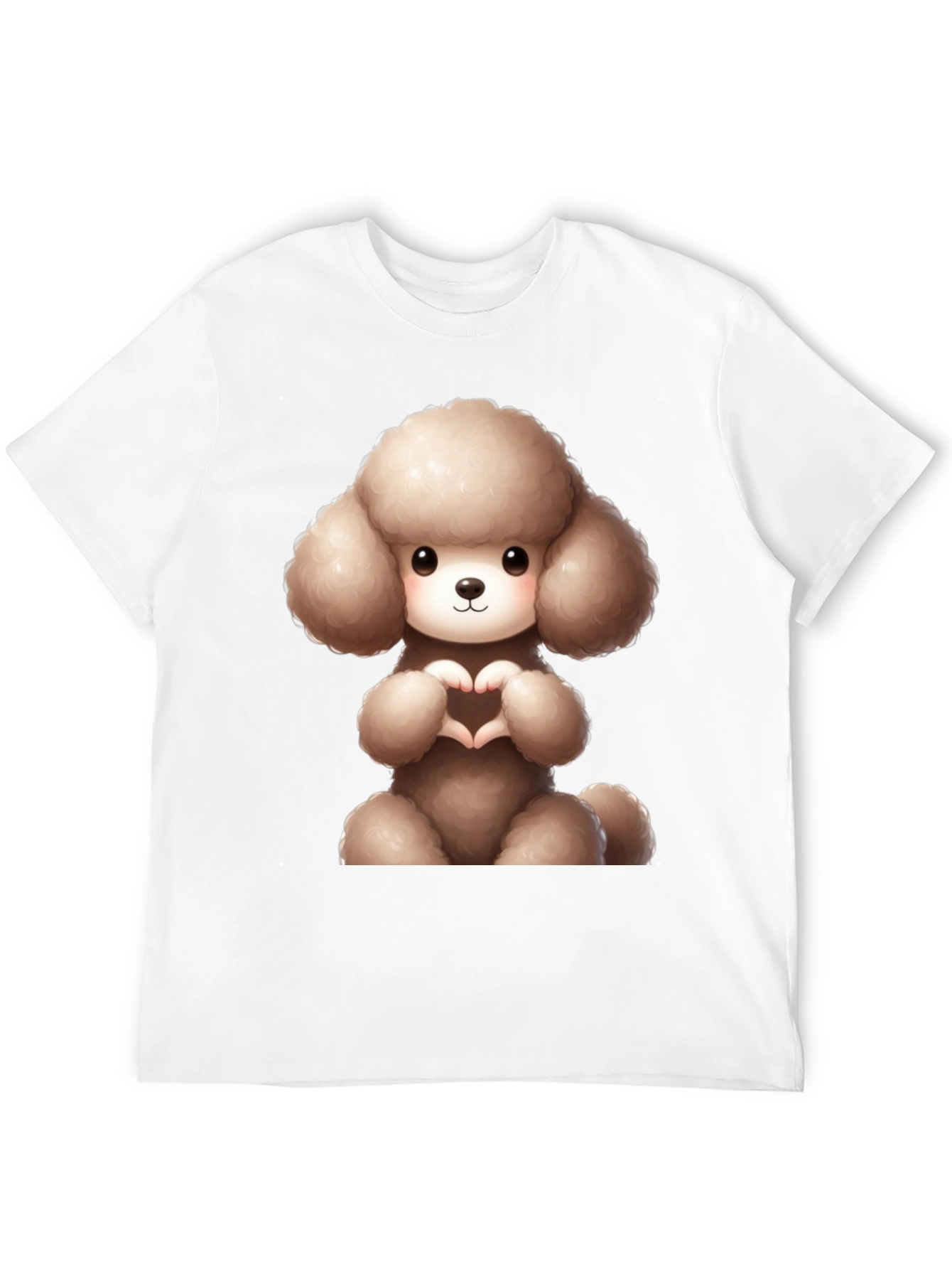 Cute Poodle Heart Hands Black T-Shirt