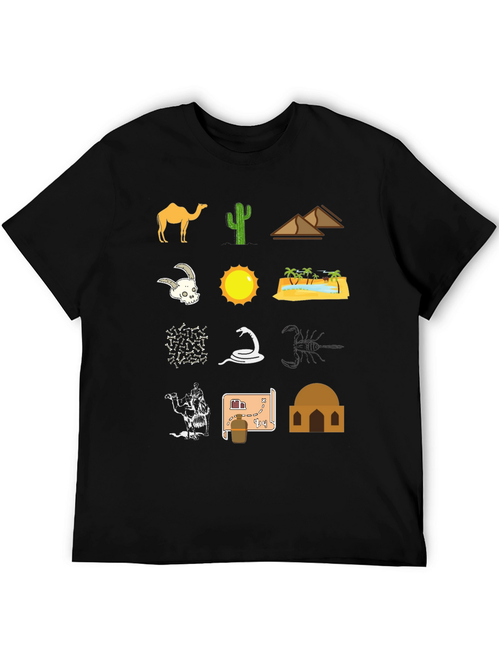 Desert Life Graphic Tee - Black Cotton T-Shirt