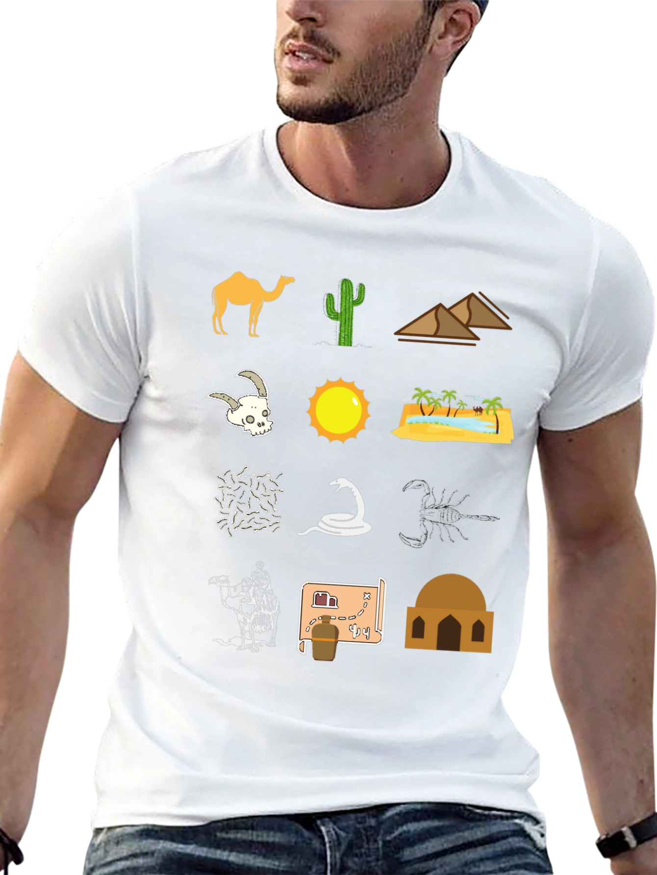 Desert Life Graphic Tee - Black Cotton T-Shirt