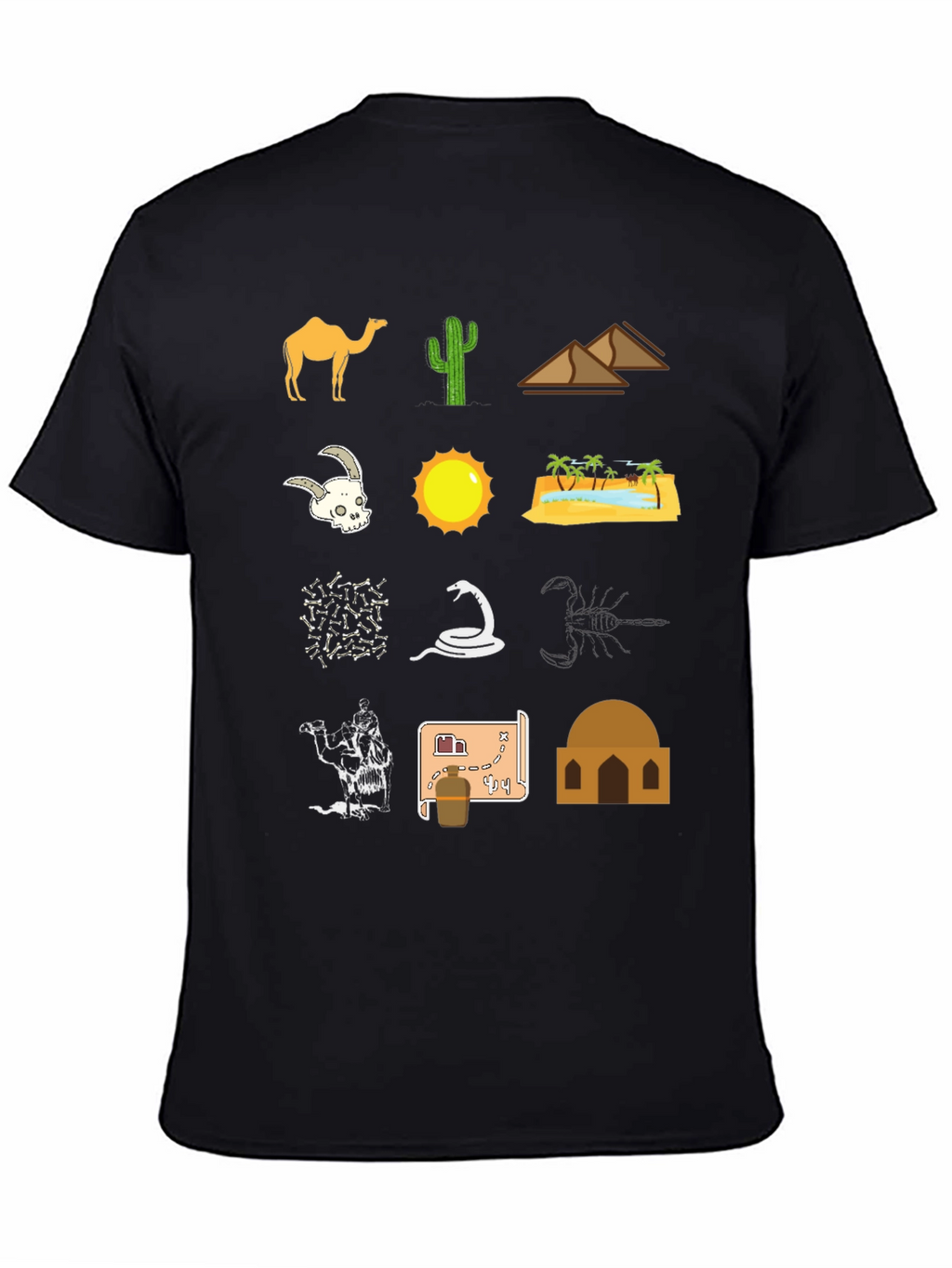Desert Life Graphic Tee - Black Cotton T-Shirt
