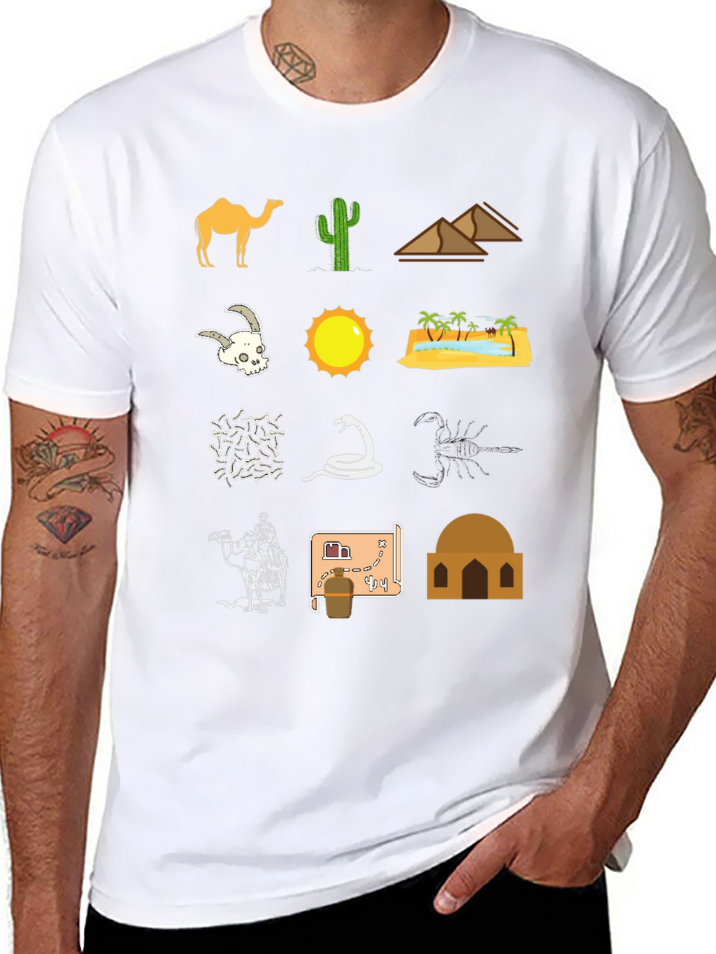 Desert Life Graphic Tee - Black Cotton T-Shirt