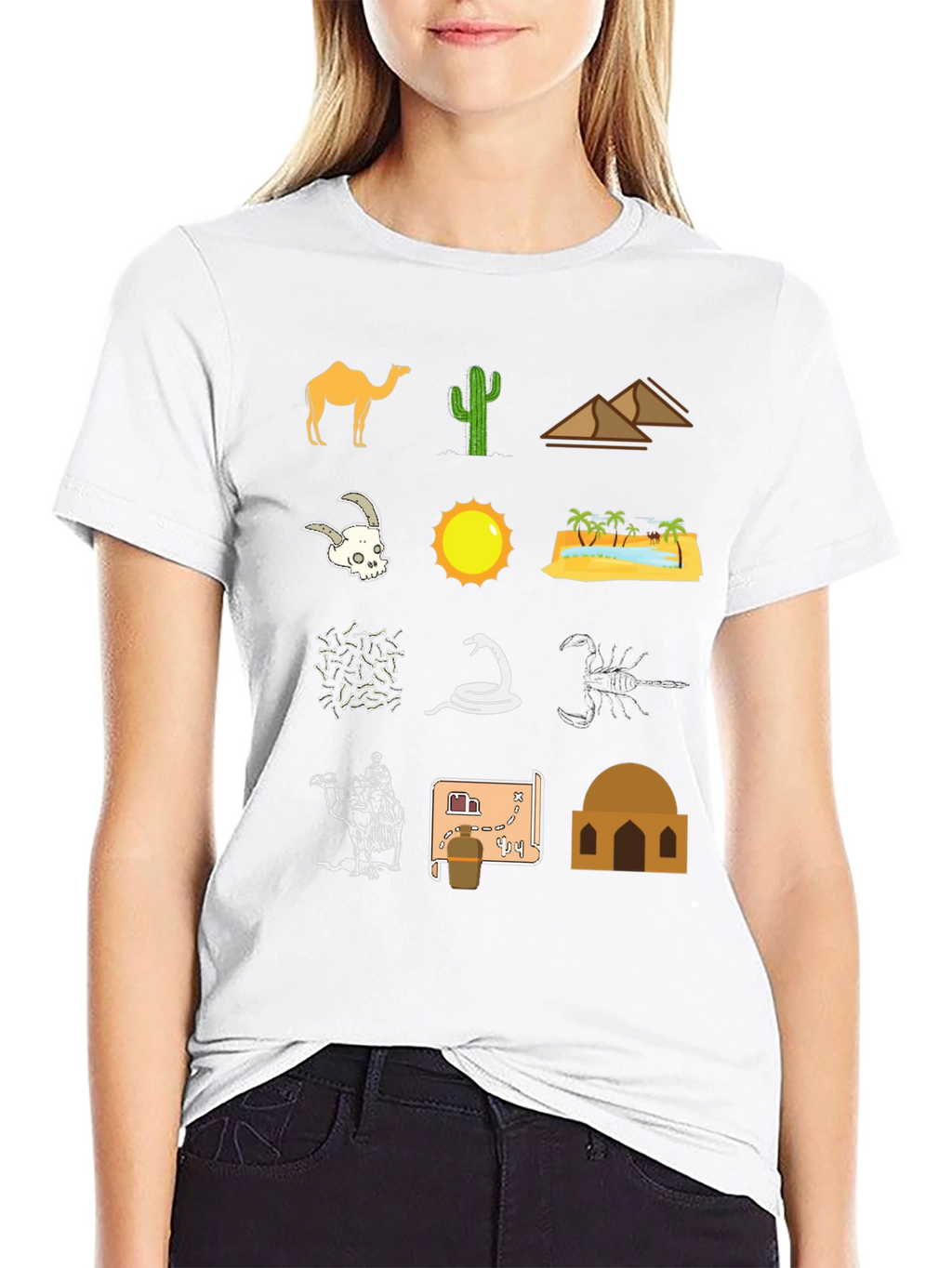 Desert Life Graphic Tee - Black Cotton T-Shirt