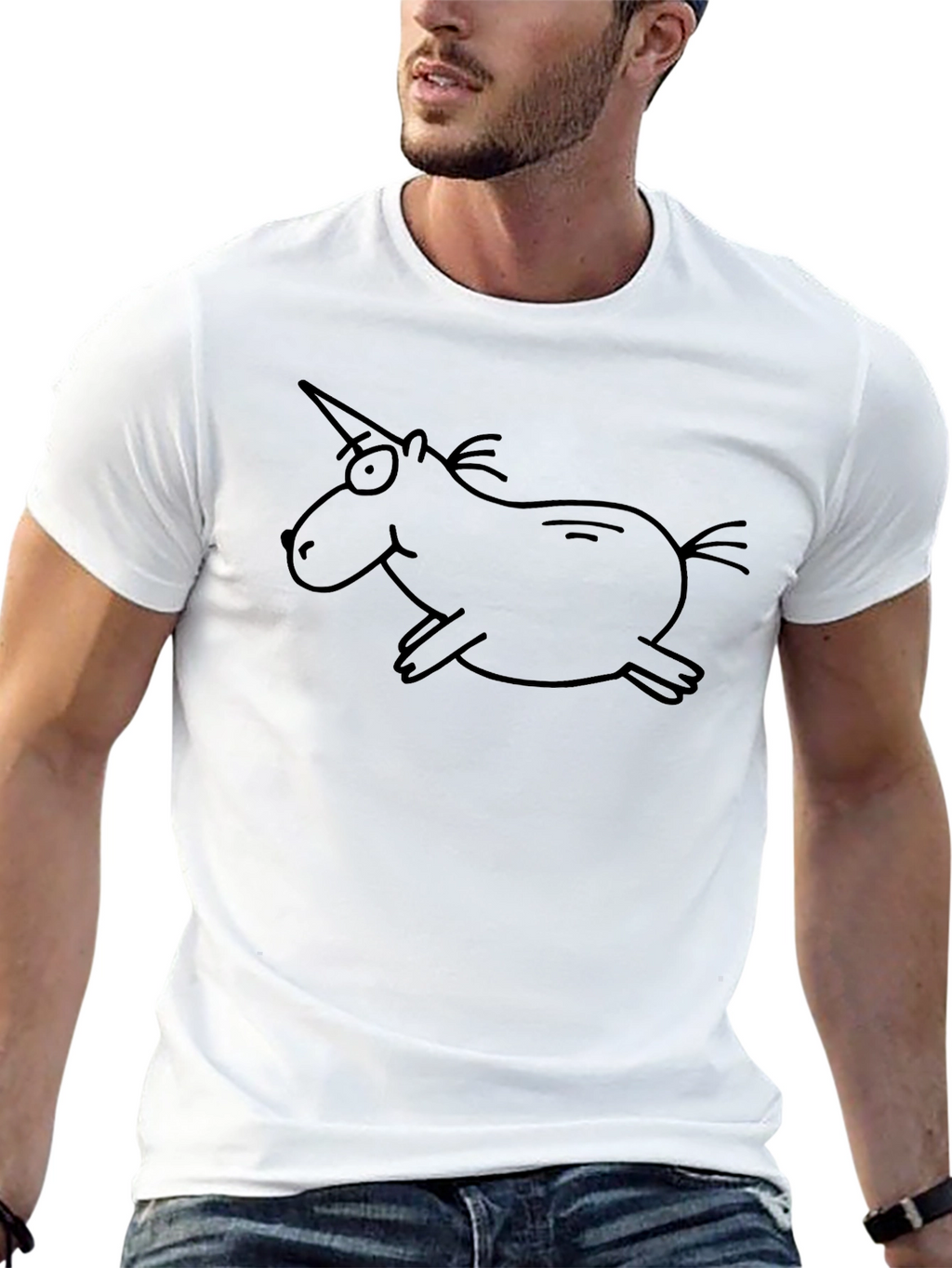 Funny Unicorn Graphic Black T-Shirt