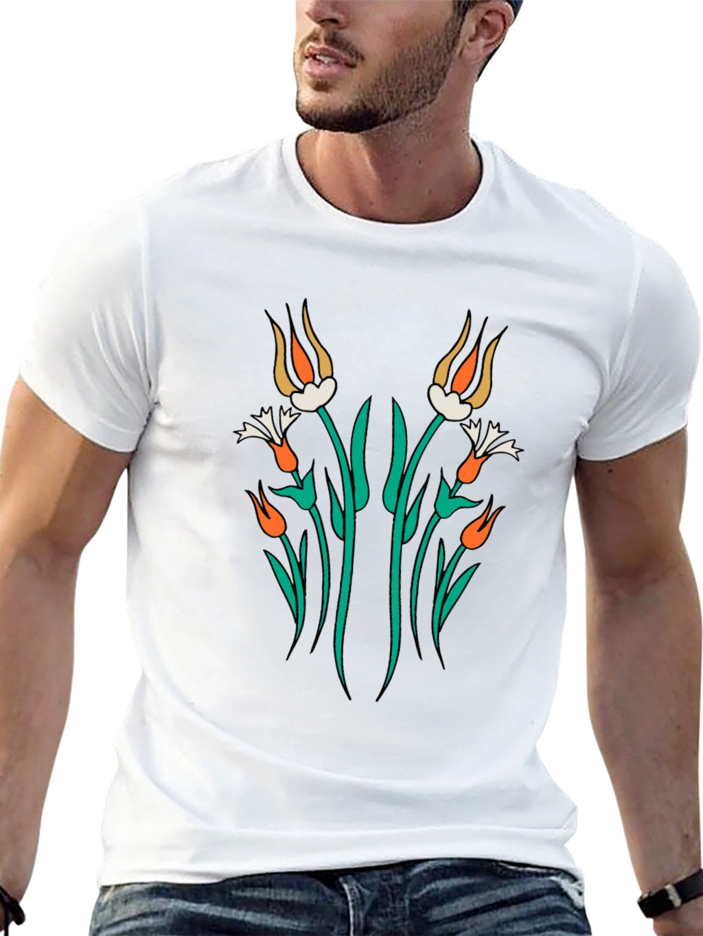 Floral Art Graphic T-Shirt - Modern Streetwear
