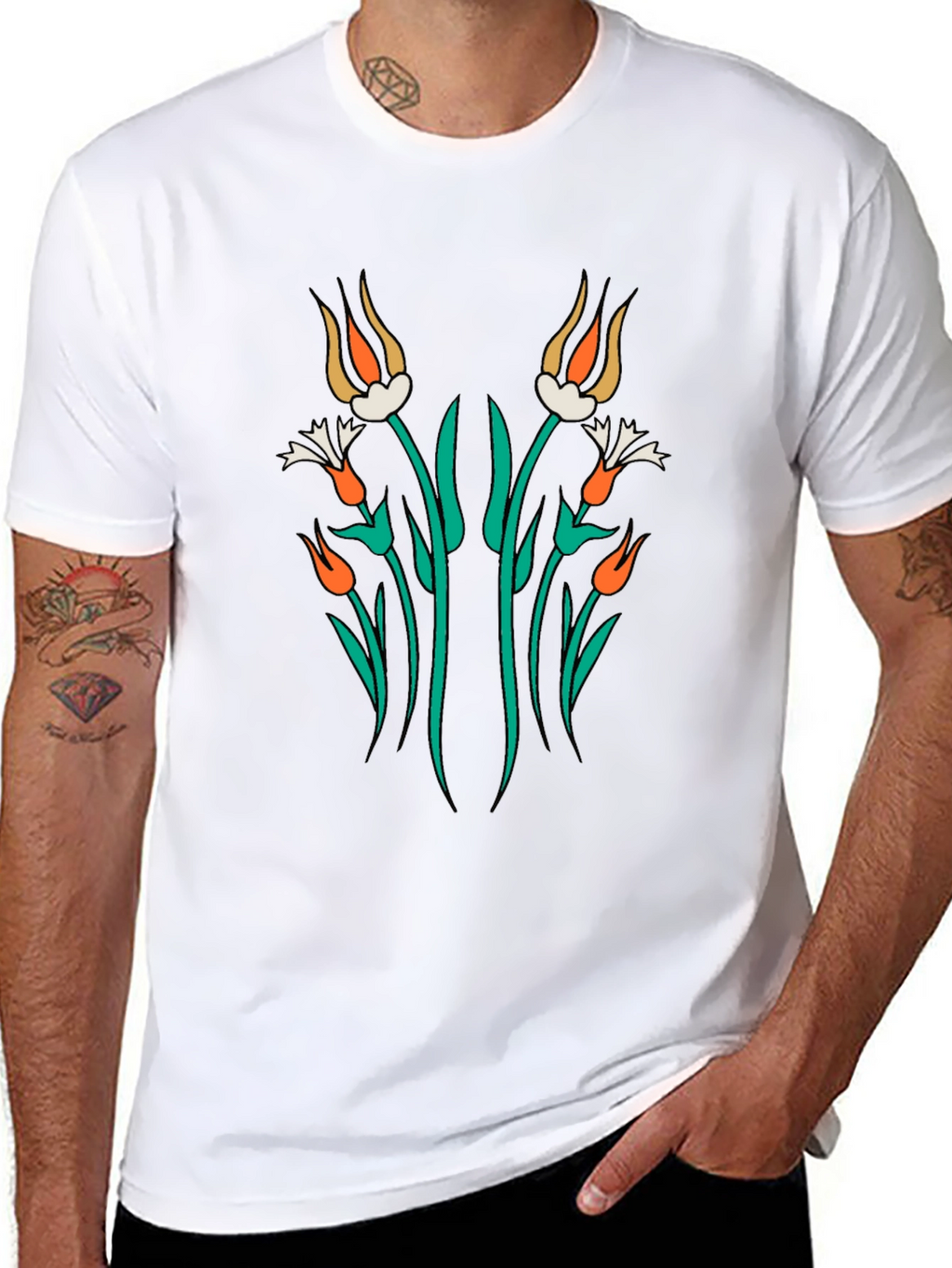 Floral Art Graphic T-Shirt - Modern Streetwear