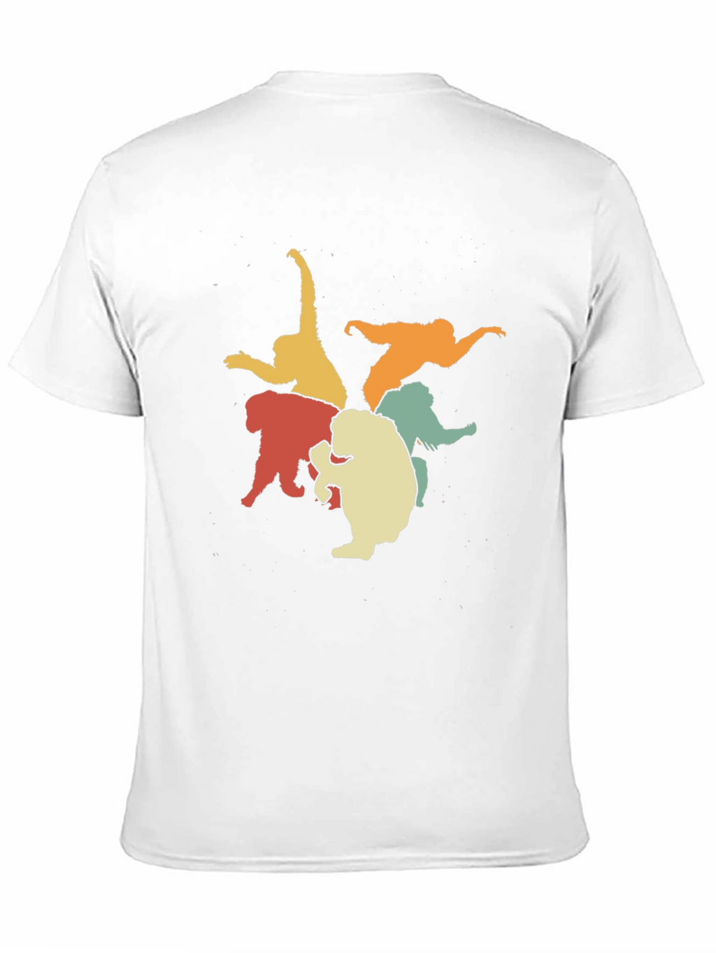 Retro Monkey Circle Black Graphic Tee