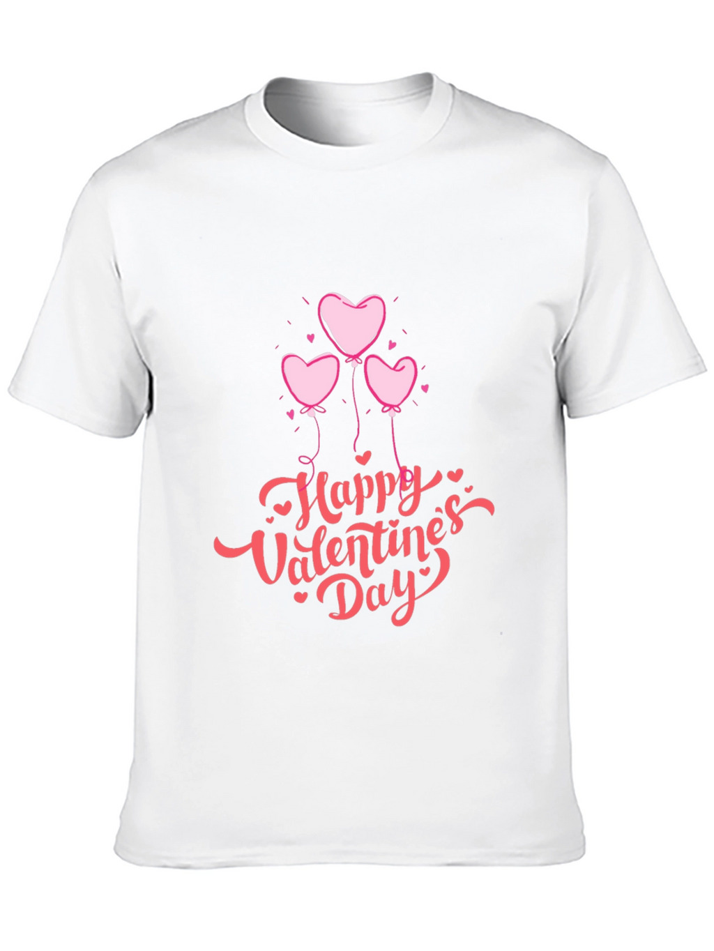 Valentines Day Heart Balloons Black T-Shirt