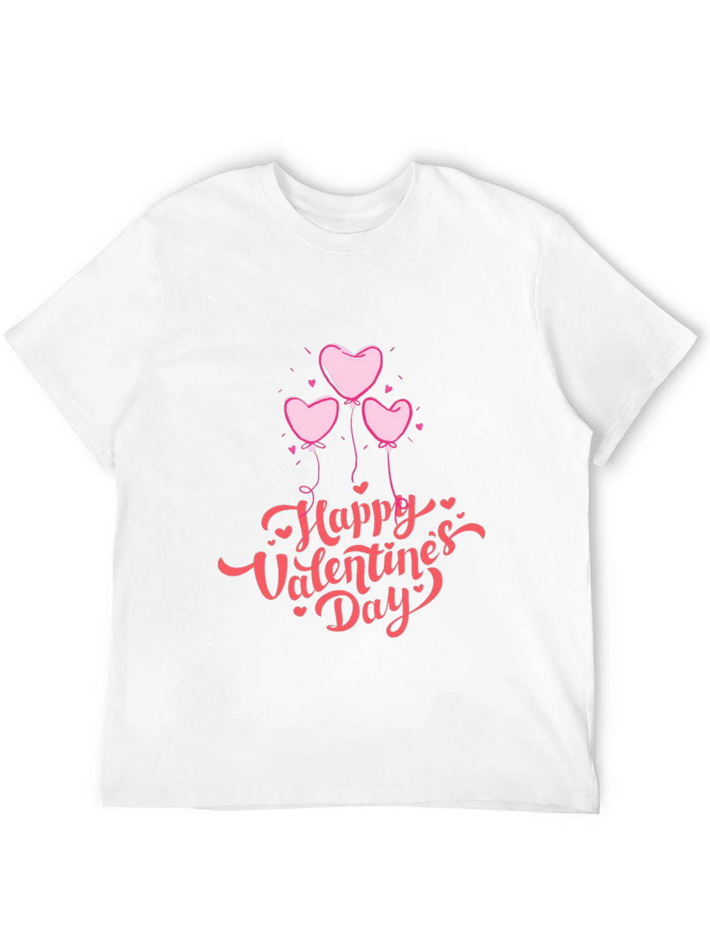 Valentines Day Heart Balloons Black T-Shirt