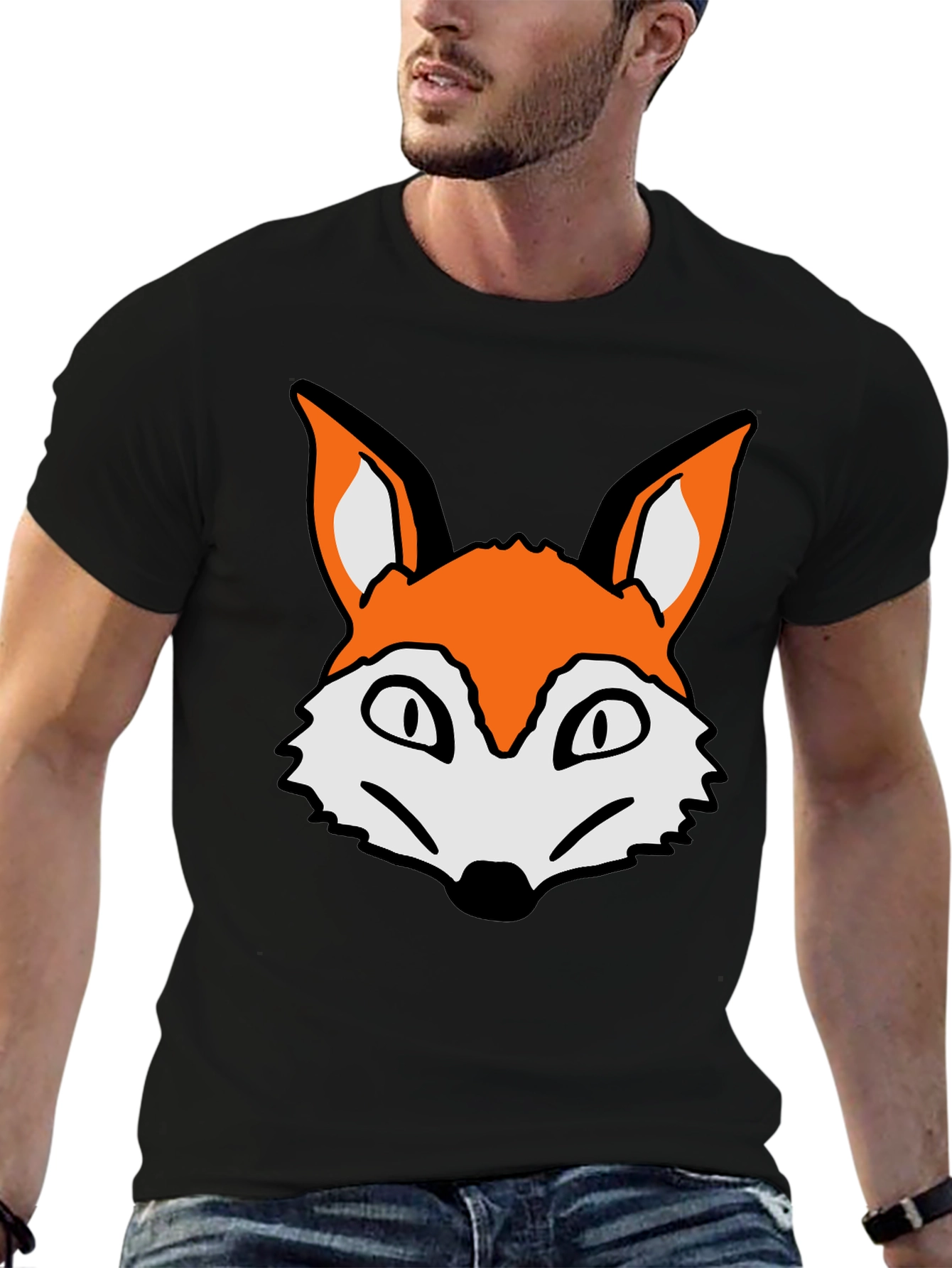 Fox Graphic T-Shirt - Casual Black Tee