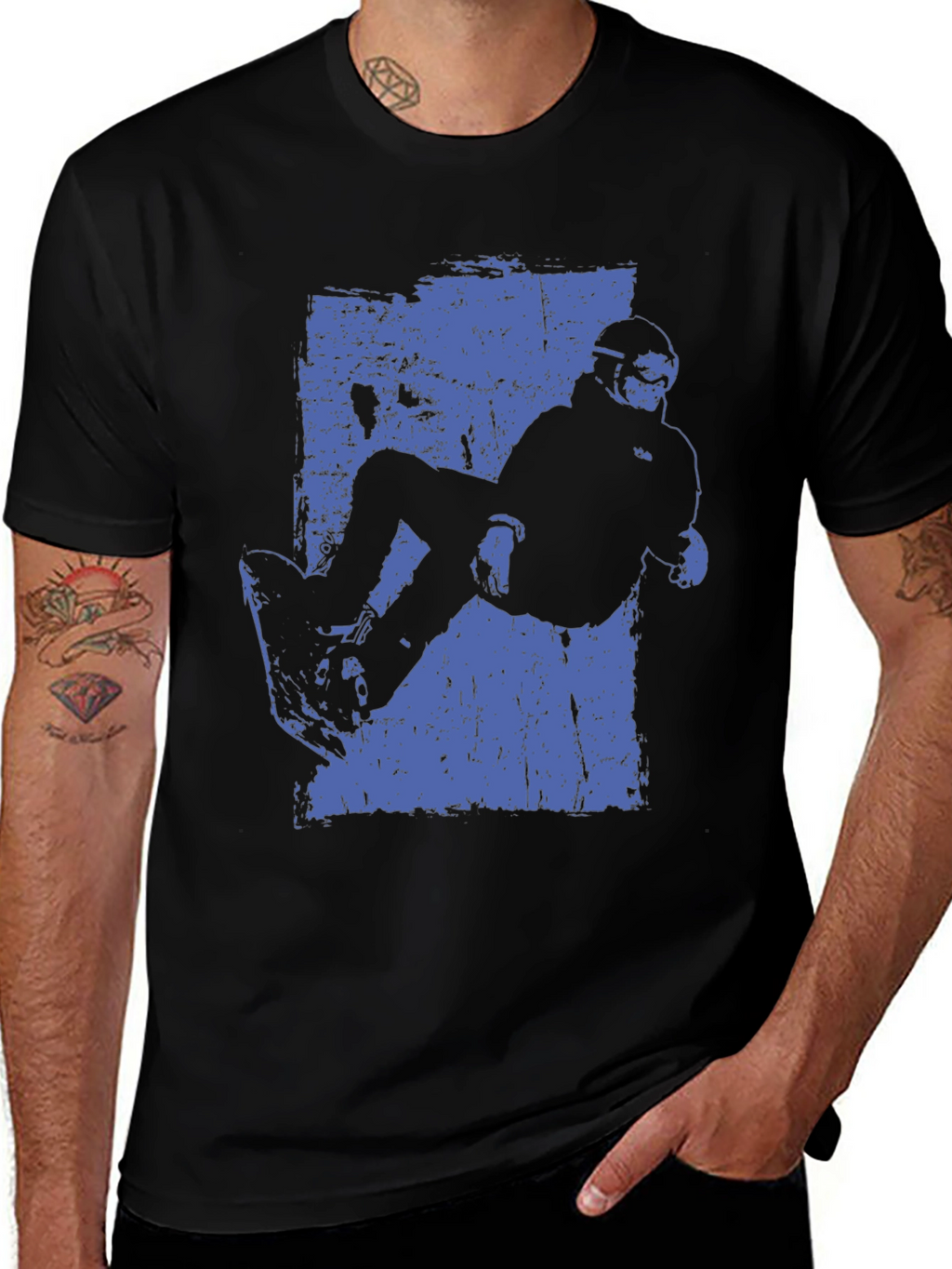 Snowboarder Graphic Tee - Cool Black T-Shirt