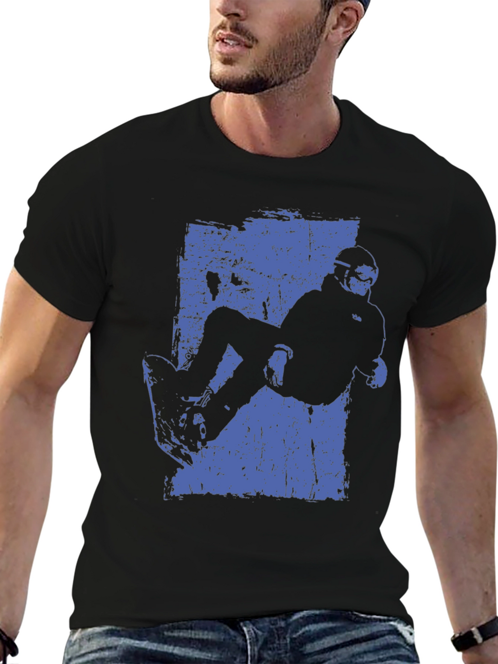 Snowboarder Graphic Tee - Cool Black T-Shirt