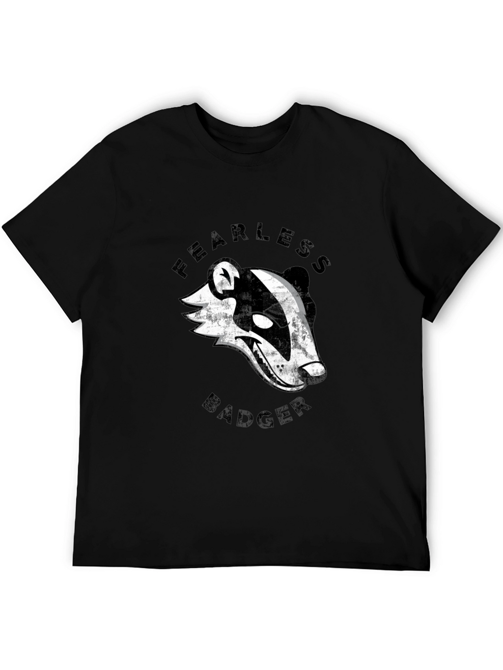 Fearless Badger Graphic Tee - Cool Mens Black T-Shirt