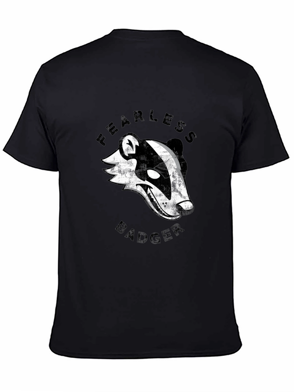 Fearless Badger Graphic Tee - Cool Mens Black T-Shirt