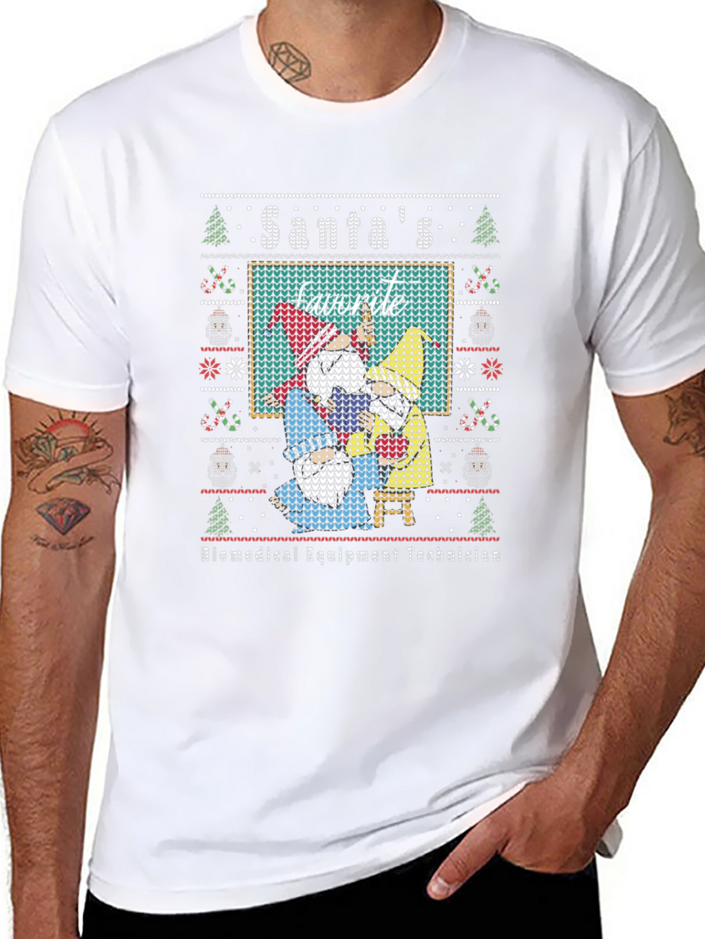 Santas Favorite Biomedical Equipment Technician Ugly Sweater T-Shirt