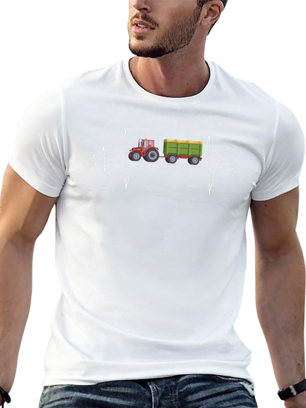 Tractor Heartbeat Graphic T-Shirt