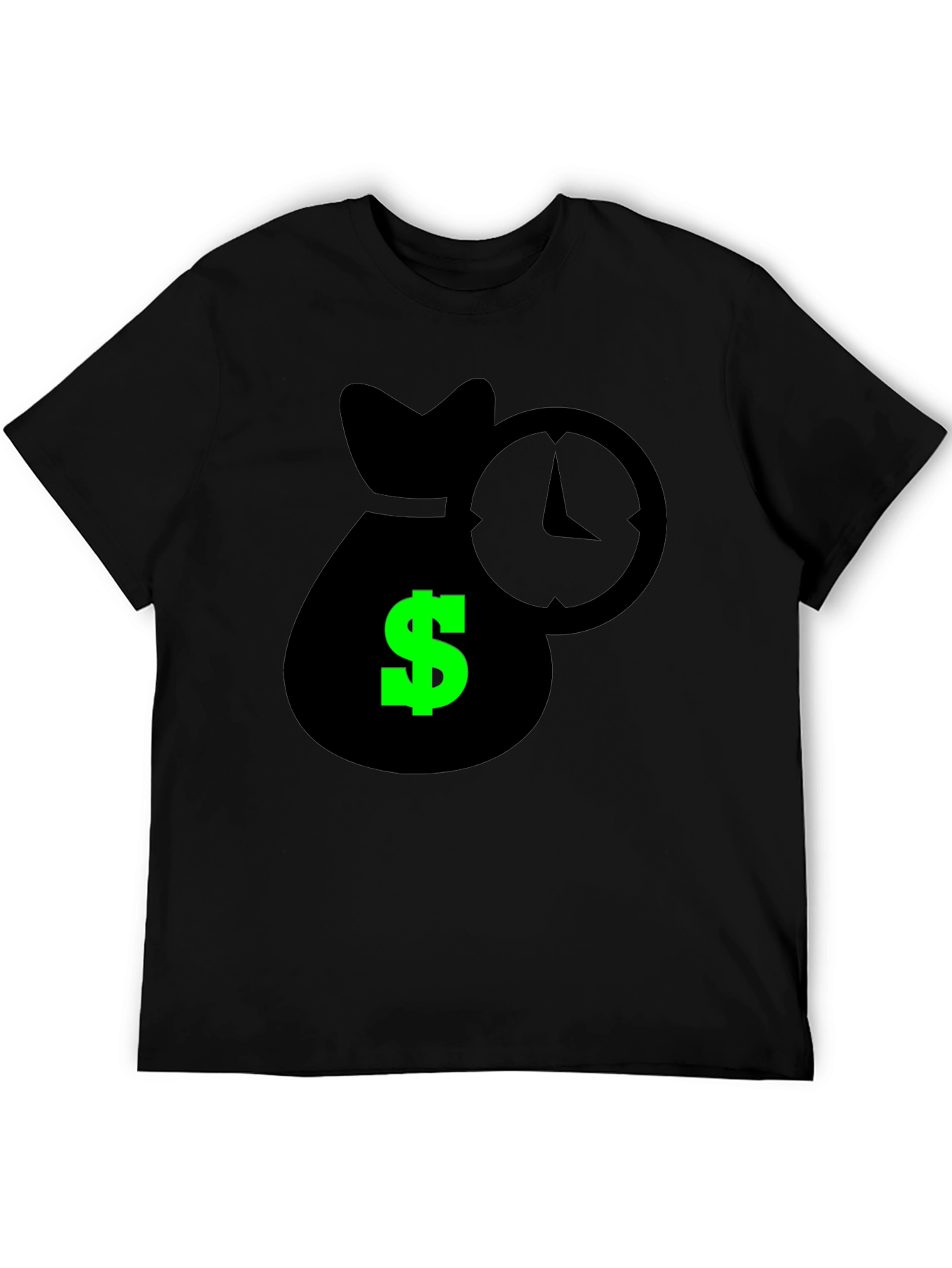 Time is Money Graphic Tee - Black Cotton Shirt