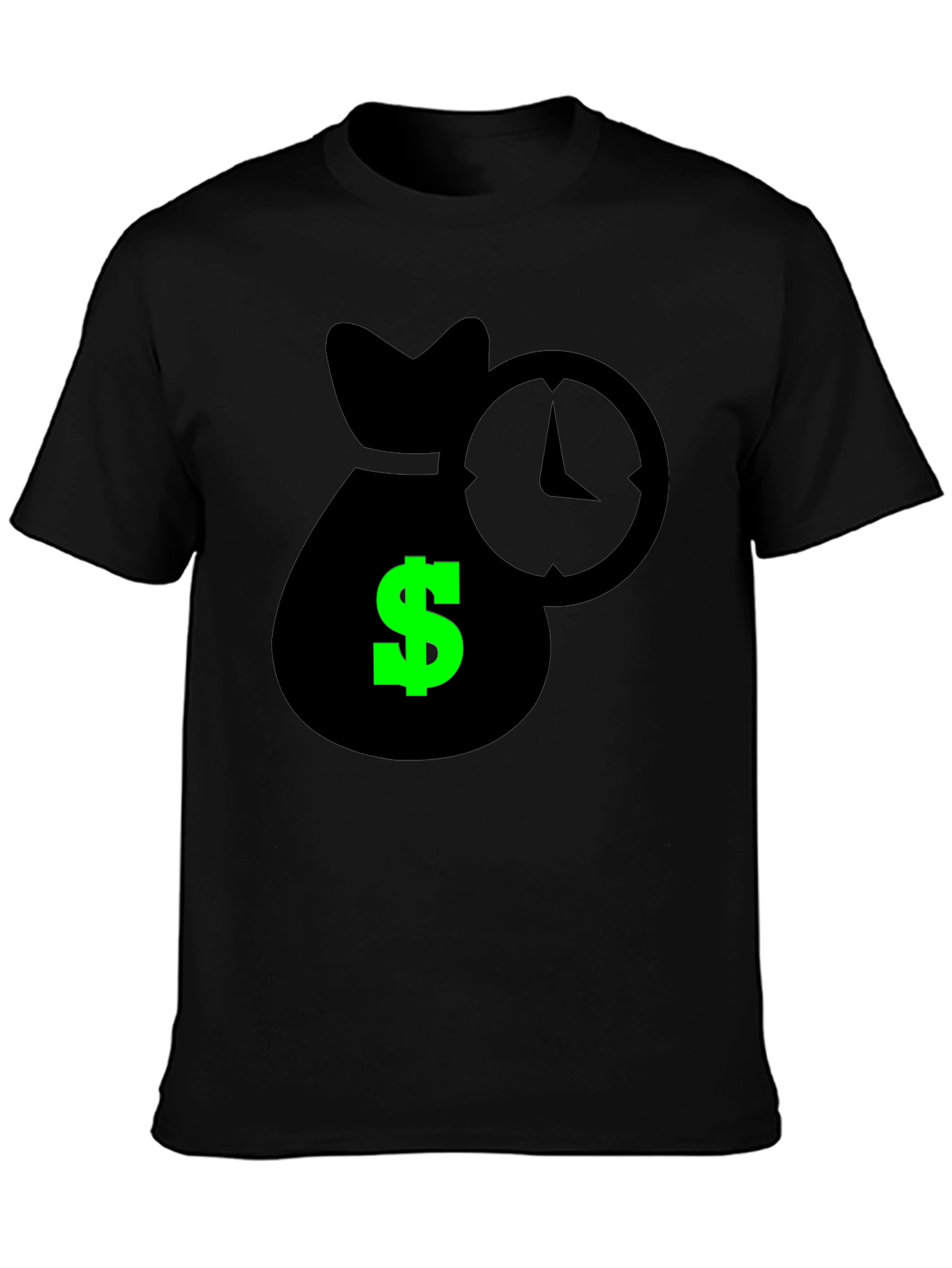 Time is Money Graphic Tee - Black Cotton Shirt