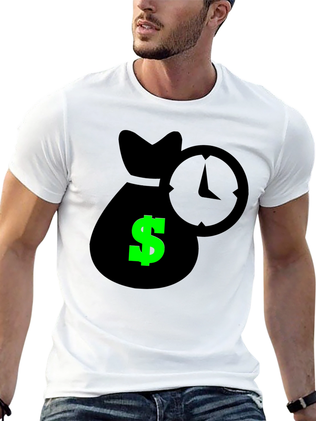 Time is Money Graphic Tee - Black Cotton Shirt