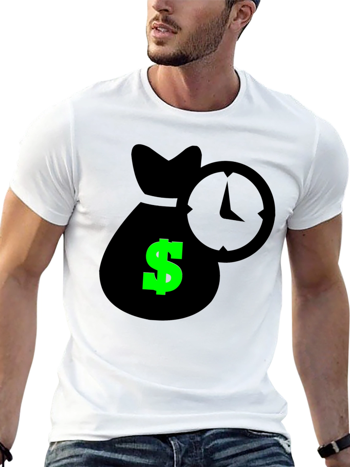 Time is Money Graphic Tee - Black Cotton Shirt