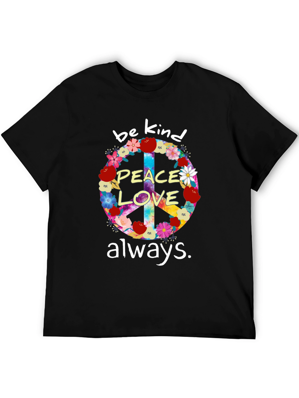Peace Love Kindness T-Shirt - Floral Design