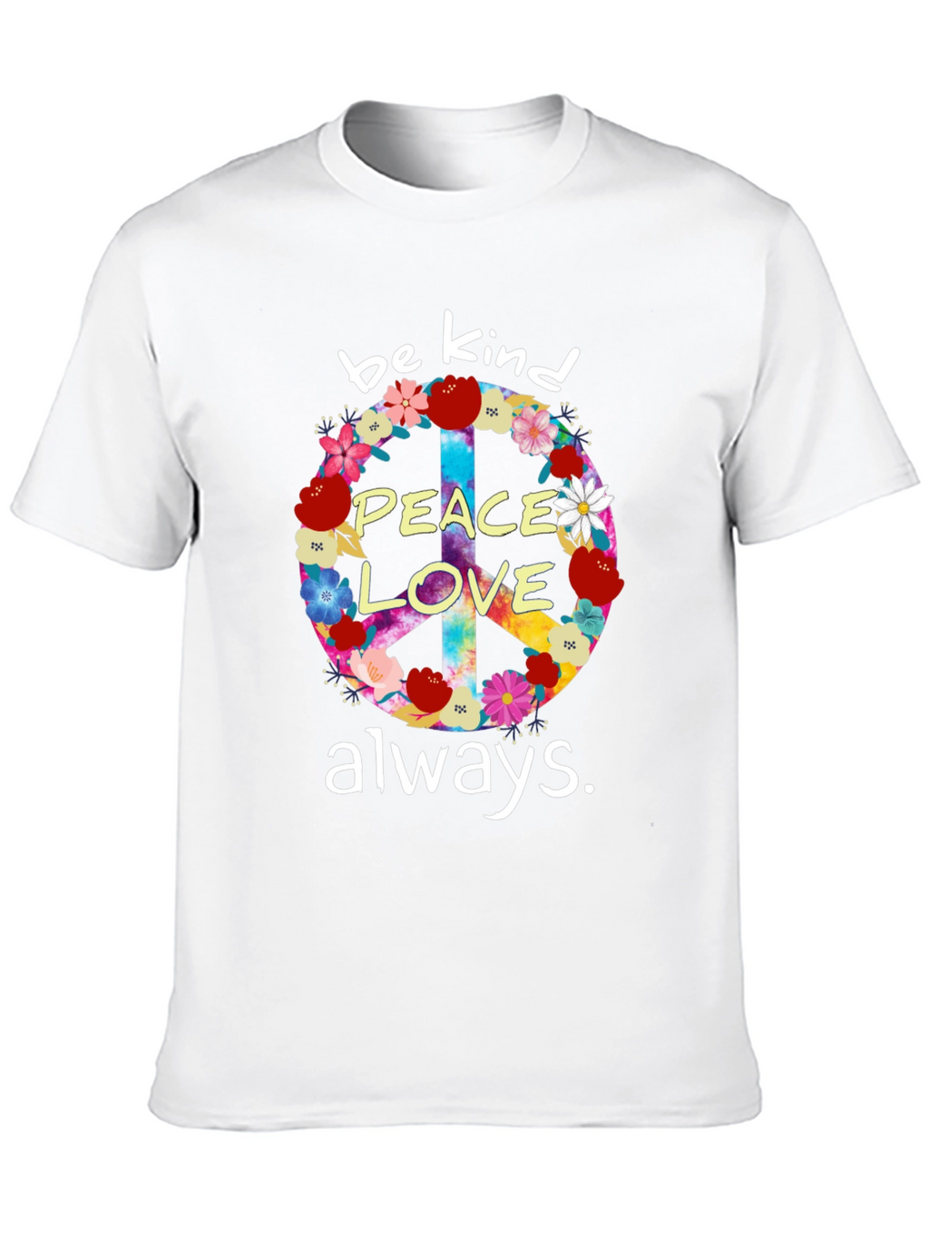 Peace Love Kindness T-Shirt - Floral Design