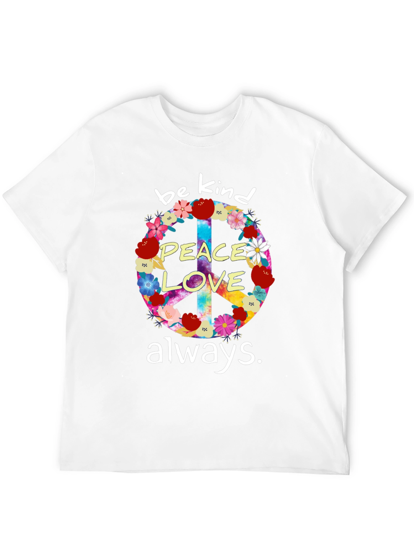 Peace Love Kindness T-Shirt - Floral Design