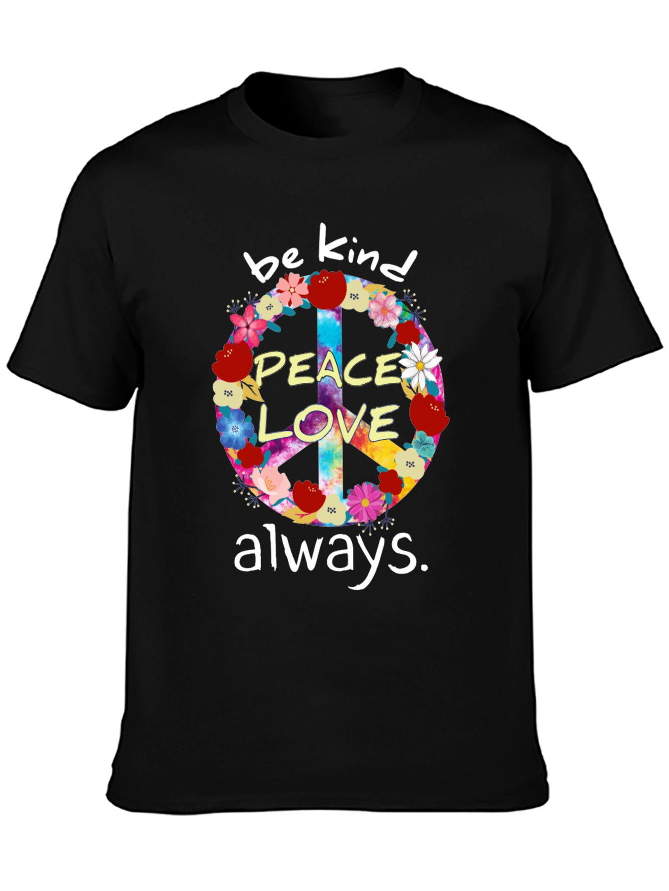 Peace Love Kindness T-Shirt - Floral Design