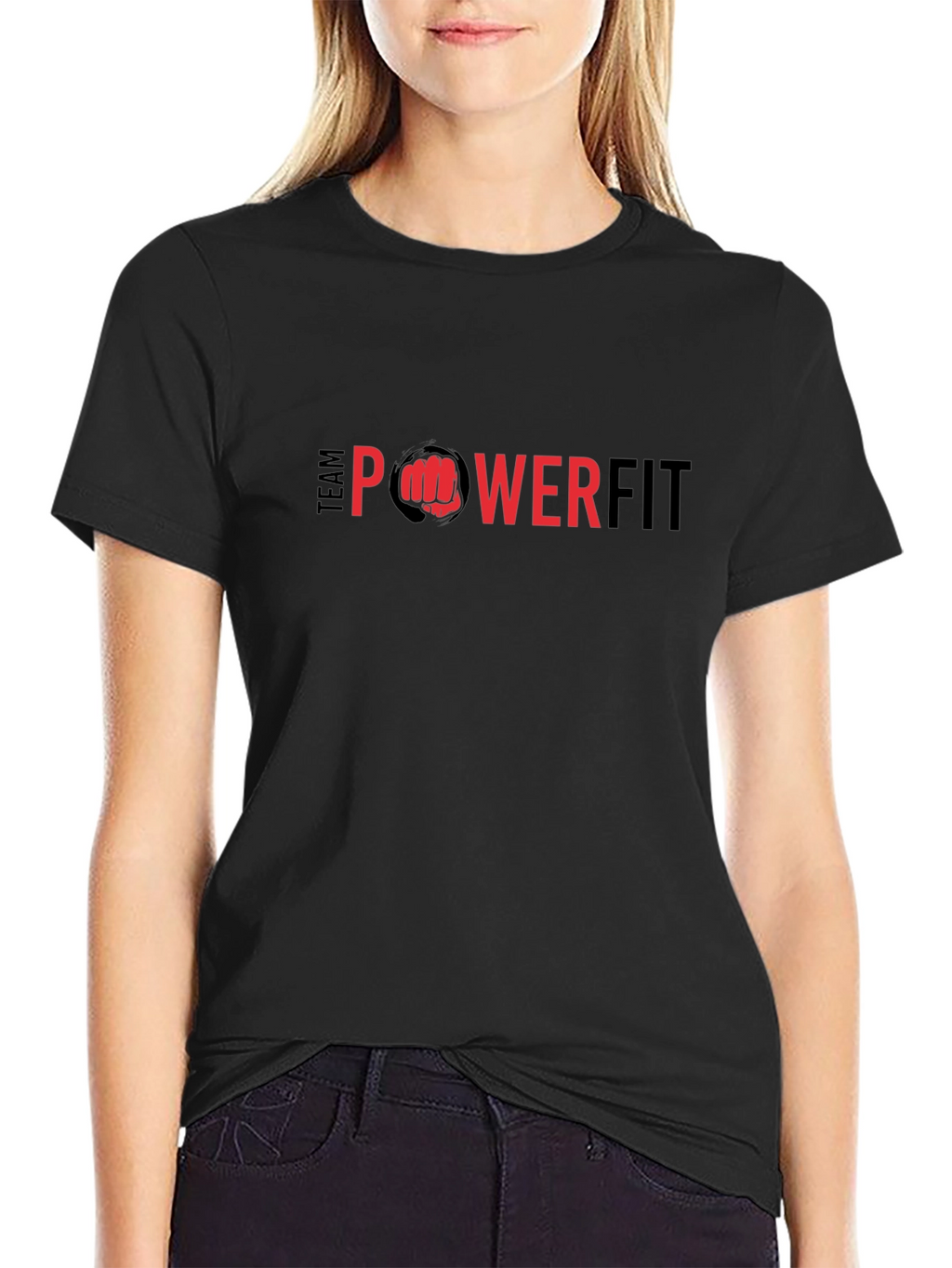 Team Powerfit Black Graphic Tee - Mens Fitness Apparel