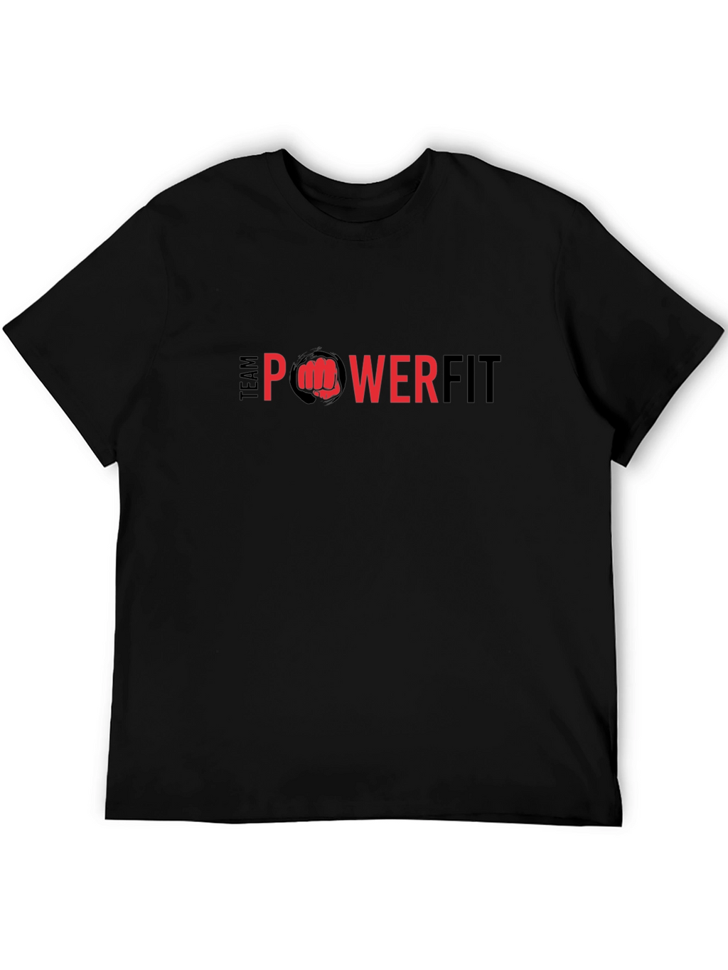 Team Powerfit Black Graphic Tee - Mens Fitness Apparel